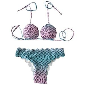 Two Piece Mermaid Scale Bikini Print